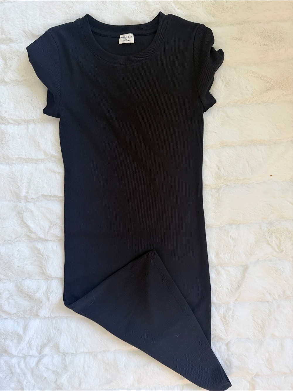 Aritzia willfred Black Ribbed Mini Dress